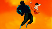 Goku kicks Garlic Jr