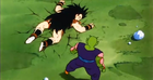 Piccolo stands over Raditz's corpse