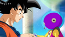 Zeno gives Goku a button to call him