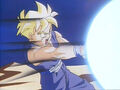 Gohan firing a Super Kamehameha at Ghost Turles