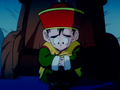 Gohan inside Raditz's space pod