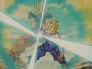 Goku ssj e Gohan ssj2 in Onda Energetica Padre e Figlio