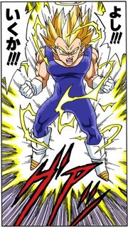 Vegeta powering up to SS2