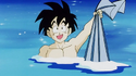 Teen Gohan catches a fish