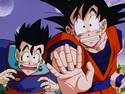 Goku with Gohan on the Sacred World of the Kai