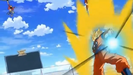 Goku charging his Kamehameha against Luffy and Toriko in the Dream 9 Toriko & One Piece & Dragon Ball Z Super Collaboration Special