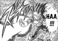 Vegeta fires an Energy Wave at Neko Majin Z in Nekomajin