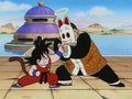 Goku fights with Grandpa Gohan