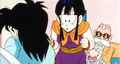 Krillin and Roshi are stunned, after Gohan crudely talks back to his mother