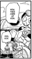 Mecha-Frieza orders Iru (stands next to Fisshi) to attack Future Trunks - Dragon Ball Manga chapter 331, DXRD