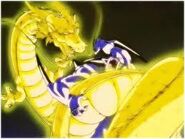 El Puño del Dragón enrollandose a Syn Shenron