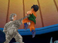 Yamcha getting strangled by Bandages