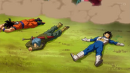 Goku, Trunks y Vegeta son derrotados