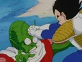 Vegeta hammers a Namekian
