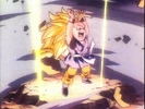 Goku powering up into Super Saiyan 3 in GT Opening