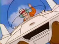 Bulma flying her plane during the Imperfect Cell Saga