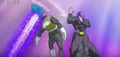 Hit hitting Vegeta in his vitals with his Time-Skip