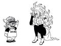 Dragon Garow Lee art of Android 21 with Arale Norimaki