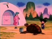 Goku y Bulma conociendo a Tortuga Marina.