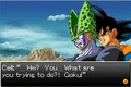 Goku puts Cell in a Full-Nelson in Supersonic Warriors