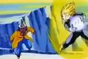 Vegeta charges an energy blast