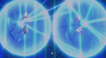 Super Saiyan 3 Goku and Future Warrior charge a Friend Kamehameha