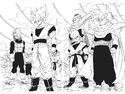 Goku and the Dragon Team in the Cell Games