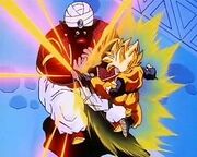 Goten attacks Mr Popo