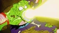 Piccolo recovers before the end of the ten count and blasts Goku