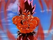 Goku a punto de lanzar un Kamehameha al máximo contra Coola.