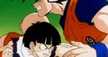 Gohan and Krillin punch Ginyu at the same time
