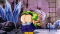 Trunks mooning Broly in Broly - Second Coming