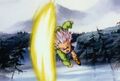 Trunks fires a Ki Blast in Broly - Second Coming