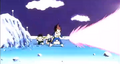 Vegeta saves Gohan, Krillin and Dende