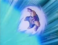 Dodoria targeted by Vegeta's Energy Wave