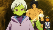 Cheelai, Broly, and Lemo living on Vampa after leaving the Frieza Force