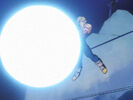 Vegeta fires a Final Flash at Baby Gohan