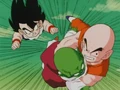 Gohan and Krillin saving Dende from Dodoria