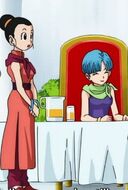 Bulma junto a Chi-Chi en su cumpleaños.