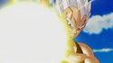 Baby Vegeta about to fire an energy blast