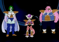 Zarbon, Frieza, and Dodoria as seen during a flashback in the Frieza Saga