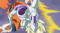 Goku appears behind Frieza