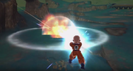 Krillin fires a Kamehameha in Raging Blast 2