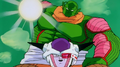 A Namekian Warrior charges a Energy Punch against Frieza