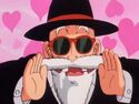 Roshi imagines Bulma the shirt he gave her