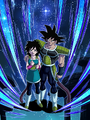 Parental Guidance Bardock & Gine Japanese card featuring Bardock and his wife together aa team in Dokkan Battle