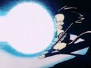 Goku fires his Kamehameha at Metallitron