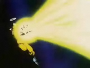 Goku fires an energy wave
