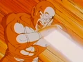 Tien uses tri-beam so his friends can find cover