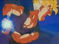 Gohan charges a Super Kamehameha in Chikyū-Hen